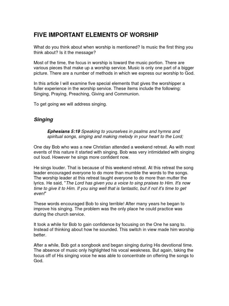 Five Elements Worship PDF Confession (Religion) Prayer