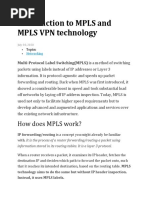 Introduction To MPLS and MPLS VPN Technology: How Does MPLS Work?