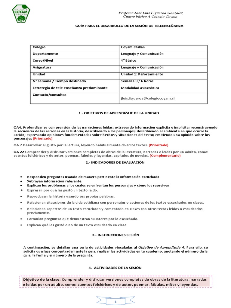 Semana 3 Lenguaje Marzo | PDF | Artes del Lenguaje y Comunicación ...