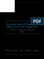 Personality Traits Of Managers at Different Levels