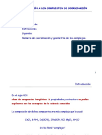 Introducción. Definiciones. Ligandos Número de Coordinación y Geometría de Los Complejos