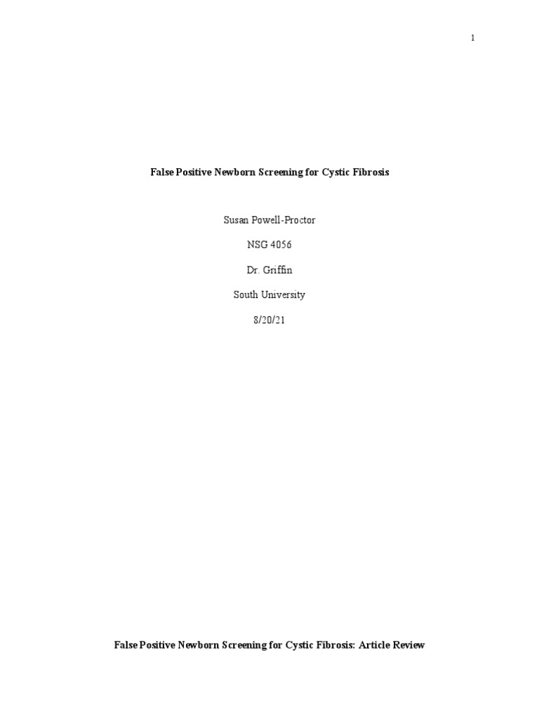Final Edited CF Review Paper Proctor-revised-III | PDF | Screening ...