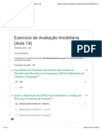 Avaliação Imobiliária Exercício Aula 14