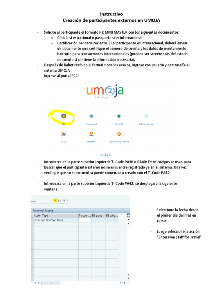 Crear Participantes Externos en UMOJA | PDF | Informática | Software