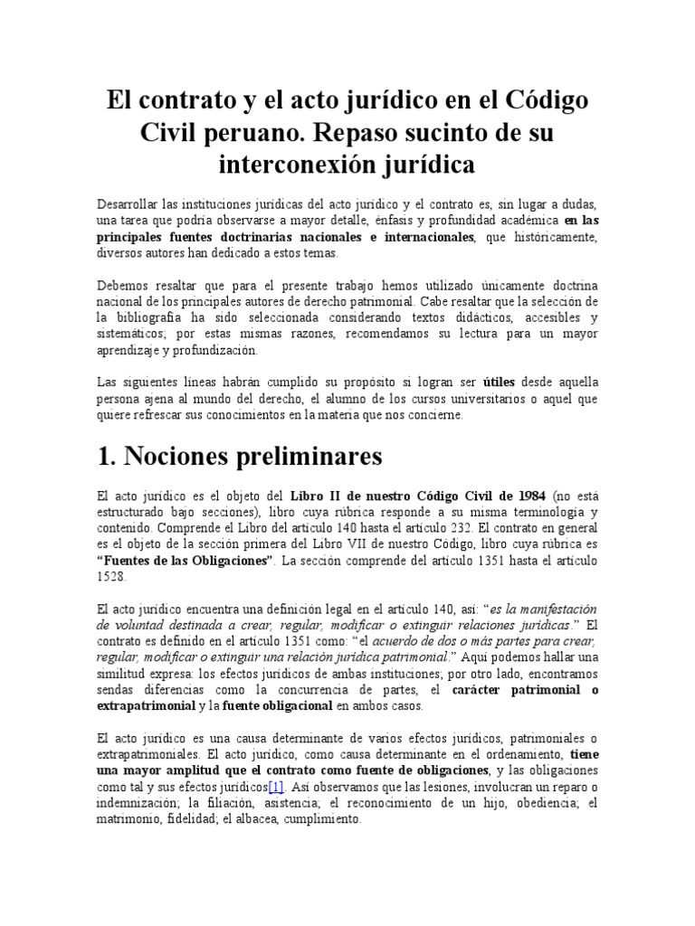 Contrato y acto jurídico en el Perú | PDF | Justicia | Crimen y violencia