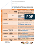 Cronograma Semana Del 30 de Agosto Al 3 de Septiembre de 2021