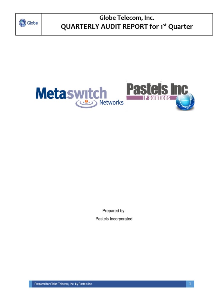 1st Quarter Audit Report For Metaswitch-Globe 2021 | PDF | Computer ...