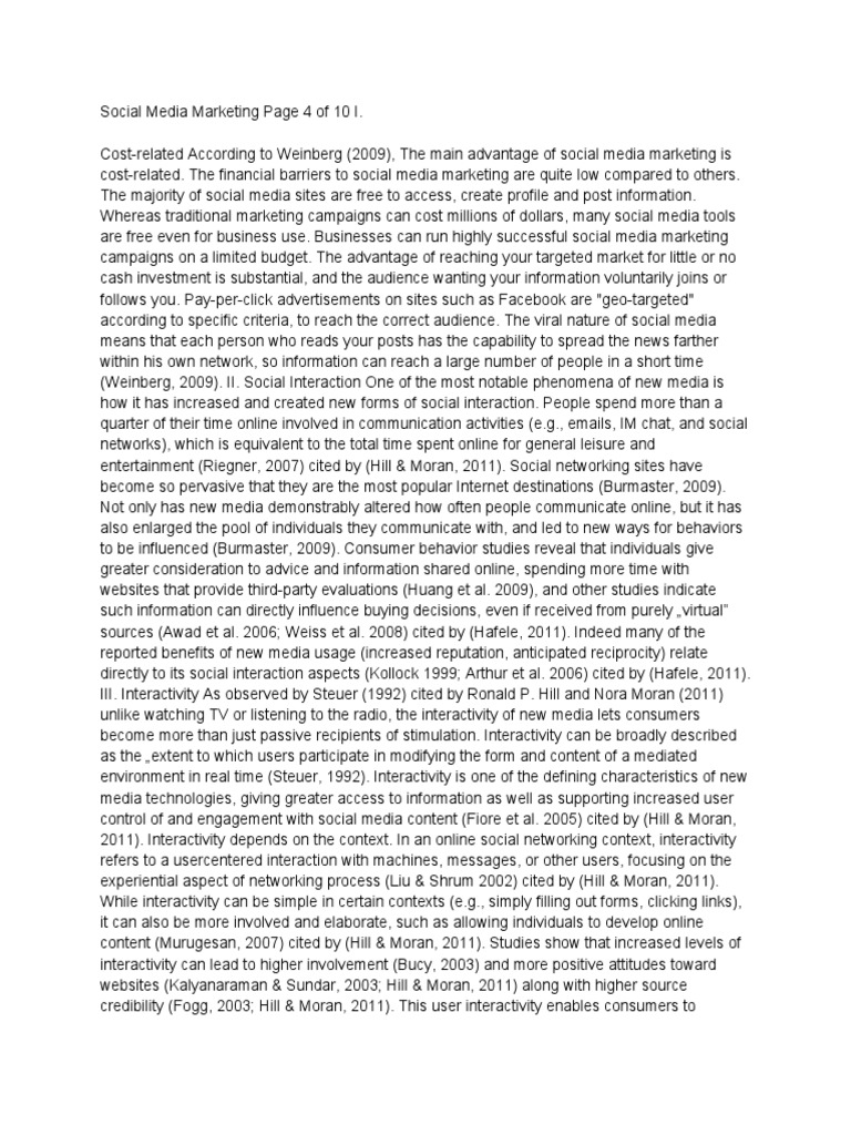 Benefits of Social Media Marketing | PDF | Popular Culture & Media ...