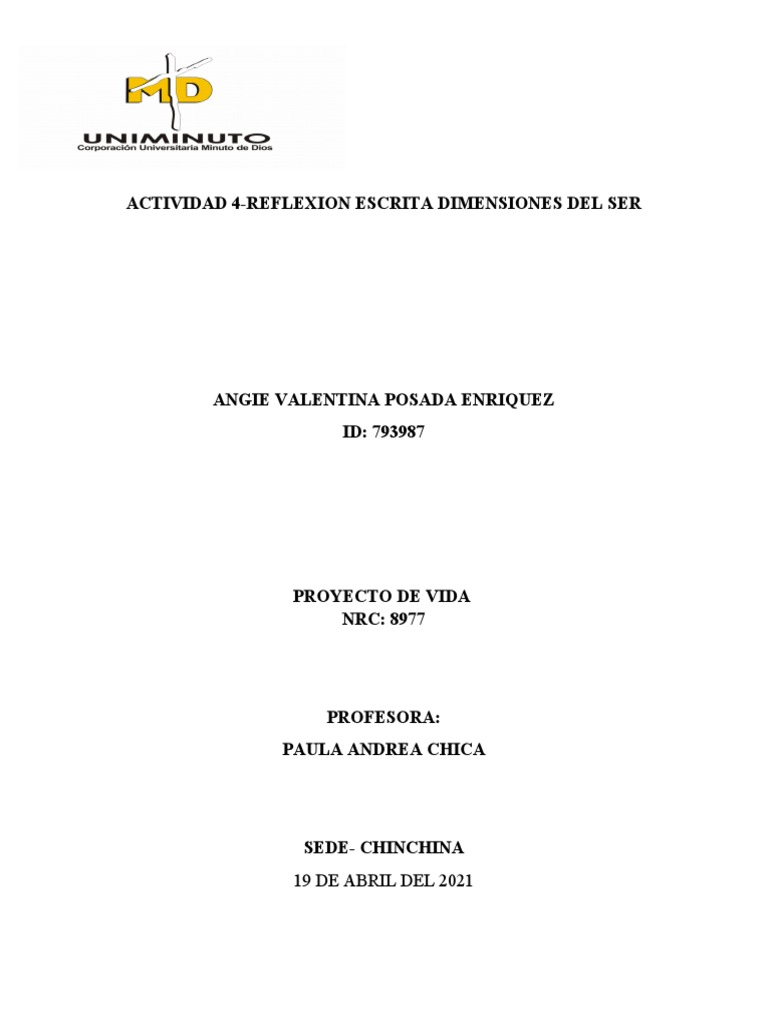 4 Proyecto de Vida | PDF | Crecimiento personal y profesional ...