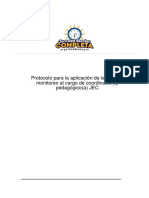 Protocolo de Aplicación de La Ficha de Monitoreo Al Coordinador Pedagógico JE1