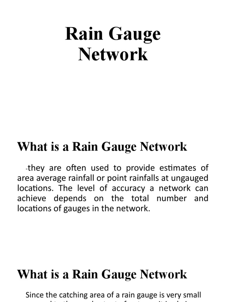 Rain Gauge Network PDF Rain Precipitation