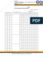 Nueva Ecija University of Science And: Student's Name: Date: Sample Medication Record Form