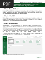 MODULE 1 Introduction To Construction Estimates (Microsoft Excel Organization)