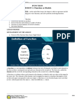 Function LESSON 1: Function As Models: Learning Outcome (S) Lesson Outline