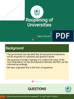 Reopening of Universities