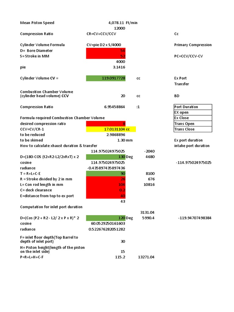 Engine Port Duration Calculations | PDF | Engine Technology ...