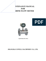 Maintenance Manual FOR Turbine Flow Meter: Shanghai Cowell Machinery Co., LTD