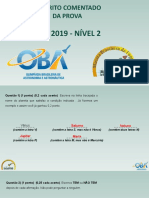 Prova Nivel 2 Da XXII OBA DE 2019 - GABARITO POWER POINT