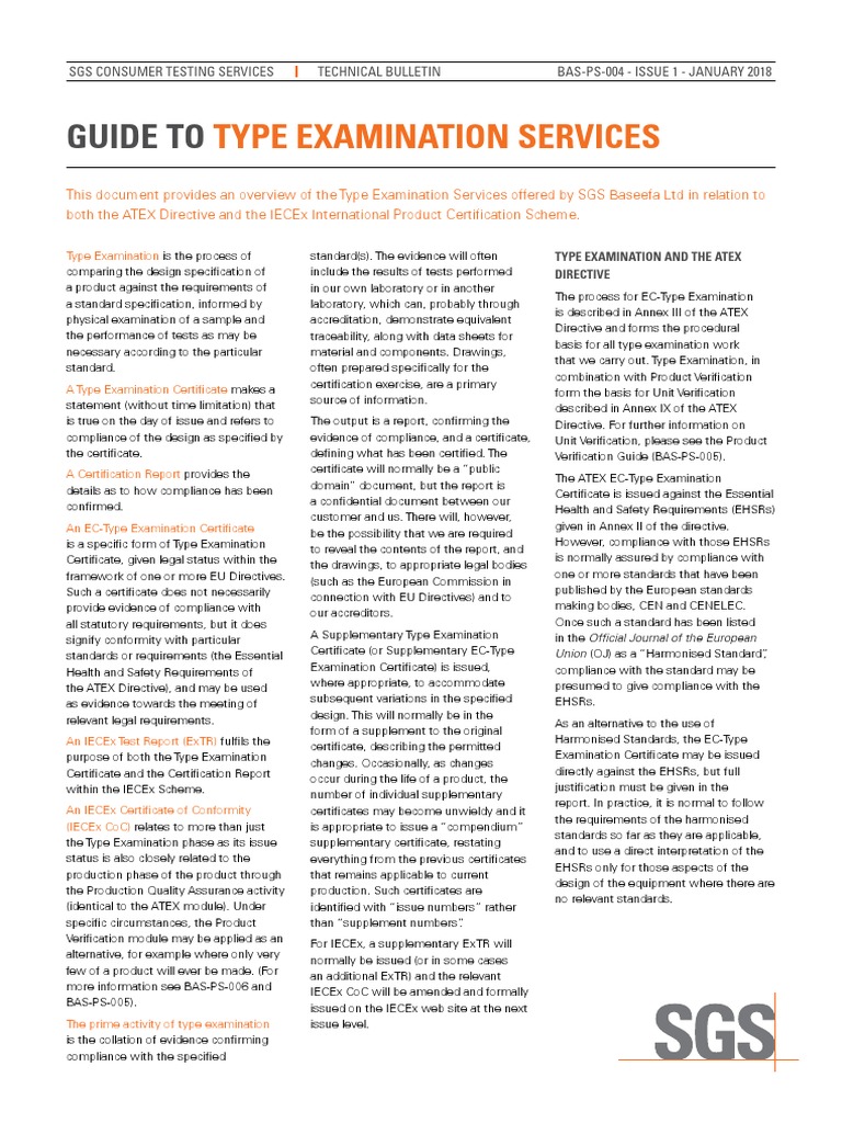 Bas Ps 004 Sgs Crs Type Examination Services A4 en 18 02 | PDF ...