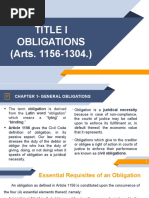 Title I Obligations (Arts. 1156-1304.)