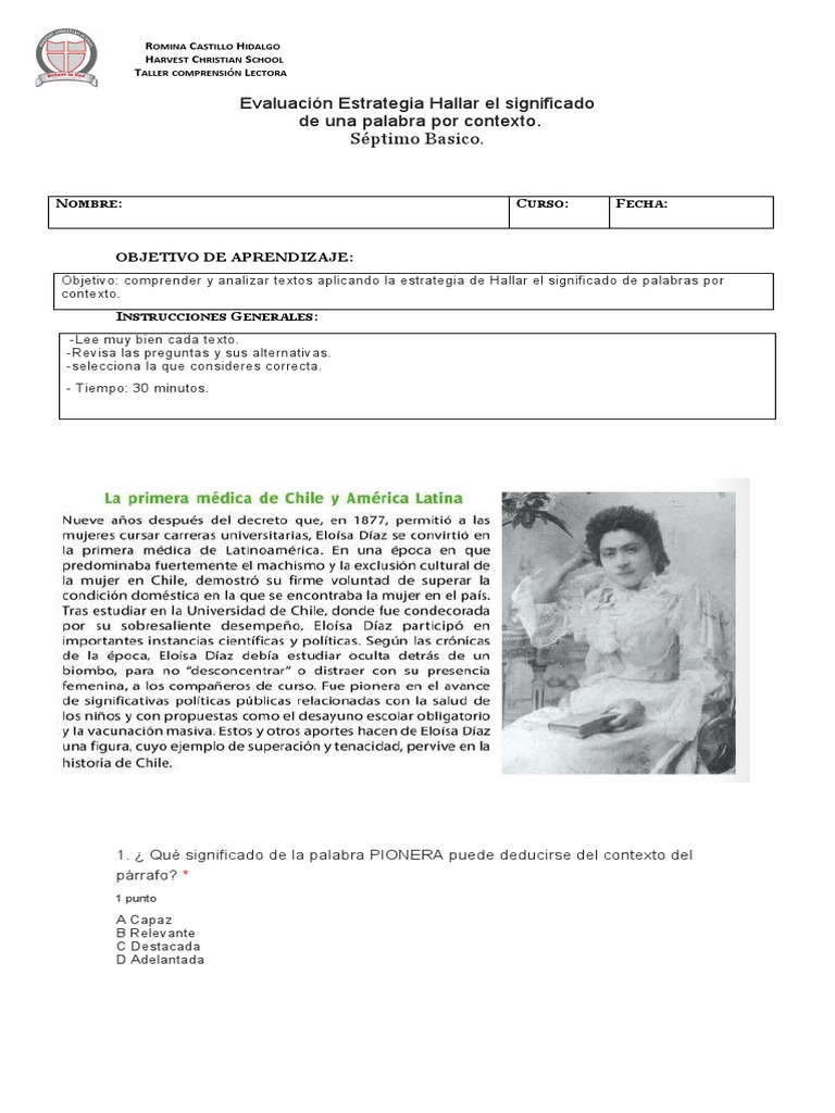 Evaluación Estrategia Hallar El Significado | PDF