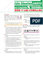 2.° Secundaria - Competencia Lingüística - Signos de Puntuación IV. Paréntesis y Comillas (Material)