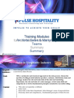 Training Modules For Hotel Sales Marketing Teams Summary