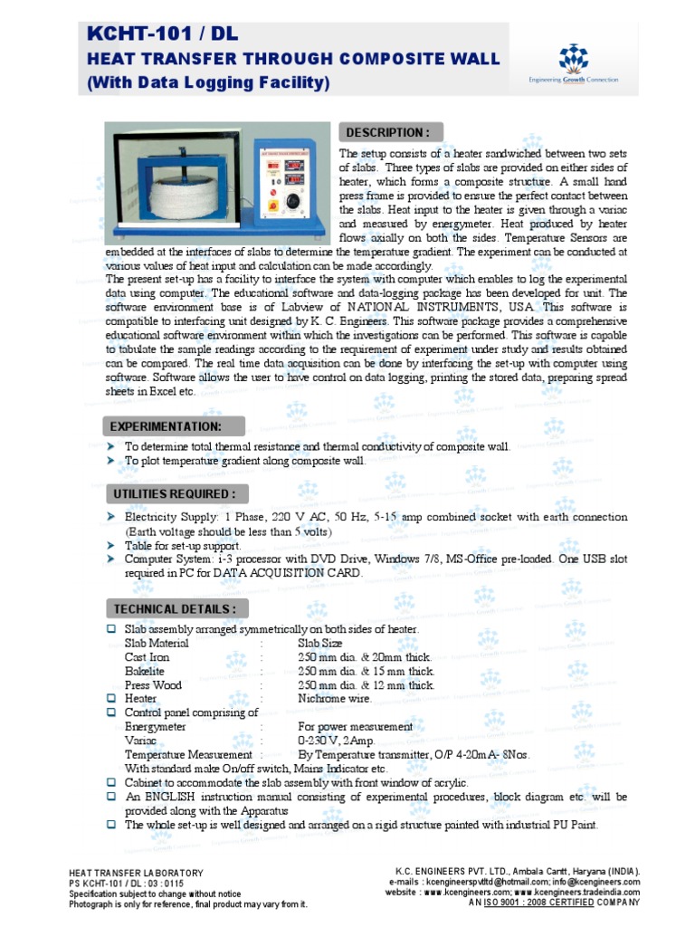 Heat Transfer Lab: Composite Wall Setup | PDF | Software | Heat