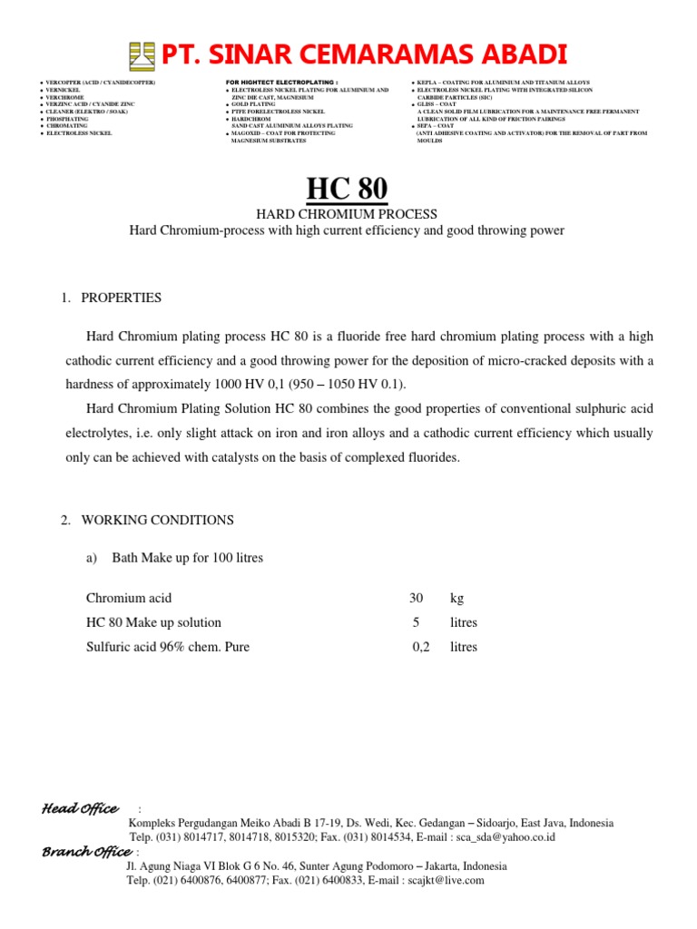 HC 80 (Hard Chromium Process) | PDF | Chemistry | Materials