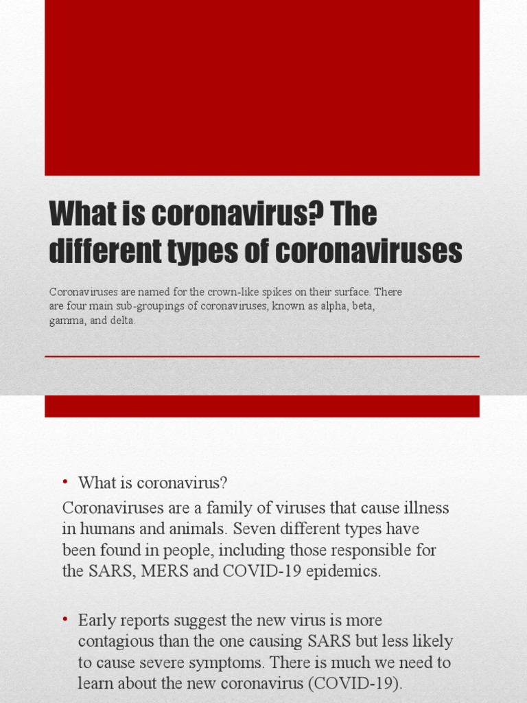 What Is Coronavirus? The Different Types of Coronaviruses | PDF ...