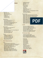 Dungeons & Dragons 5th Edition Costs Cheat Sheet