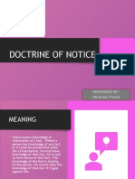 Doctrine of Notice