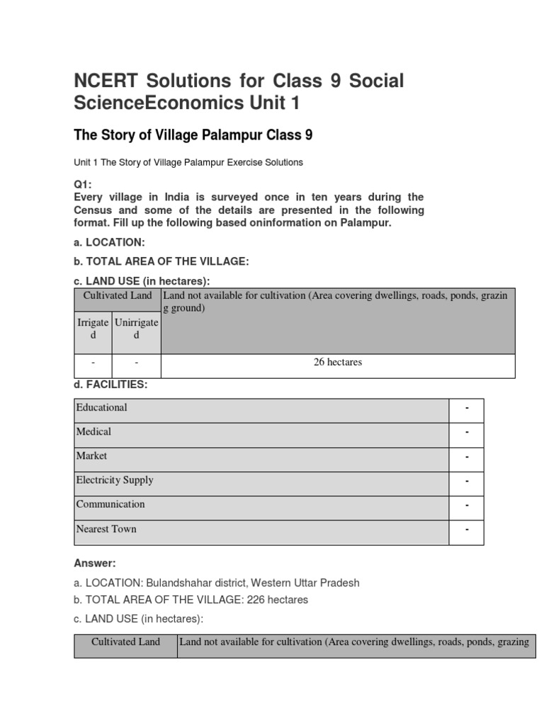 STD IX, Economics, Unit 1, Notes | PDF | Agriculture | Loans