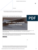 Sample Letter To Activate Dormant Account