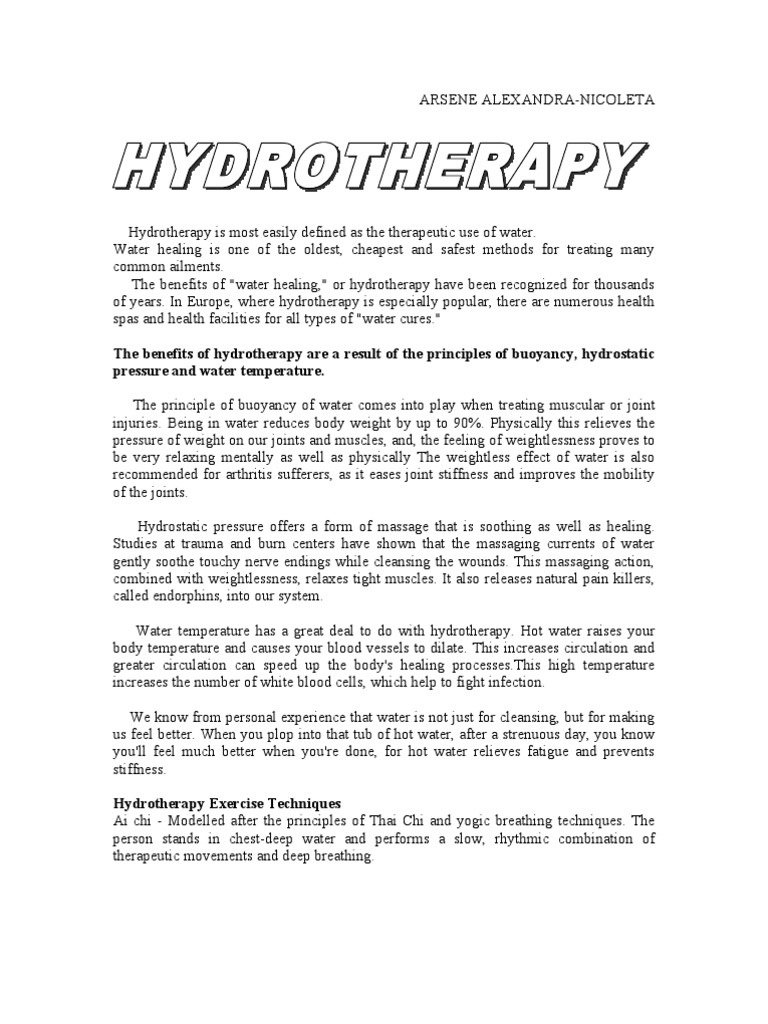 The Benefits of Hydrotherapy Are A Result of The Principles of Buoyancy ...