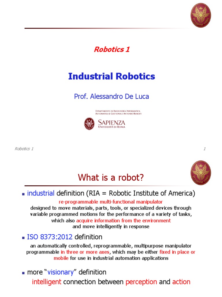 01 IndustrialRobots | PDF | Robot | Robotics