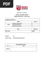 Lpe2501 Academic Writing Writing Portfolio - TASK 3 (30%) : SEMESTER 1, 2020/2021