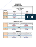 Third Year Class Schedule