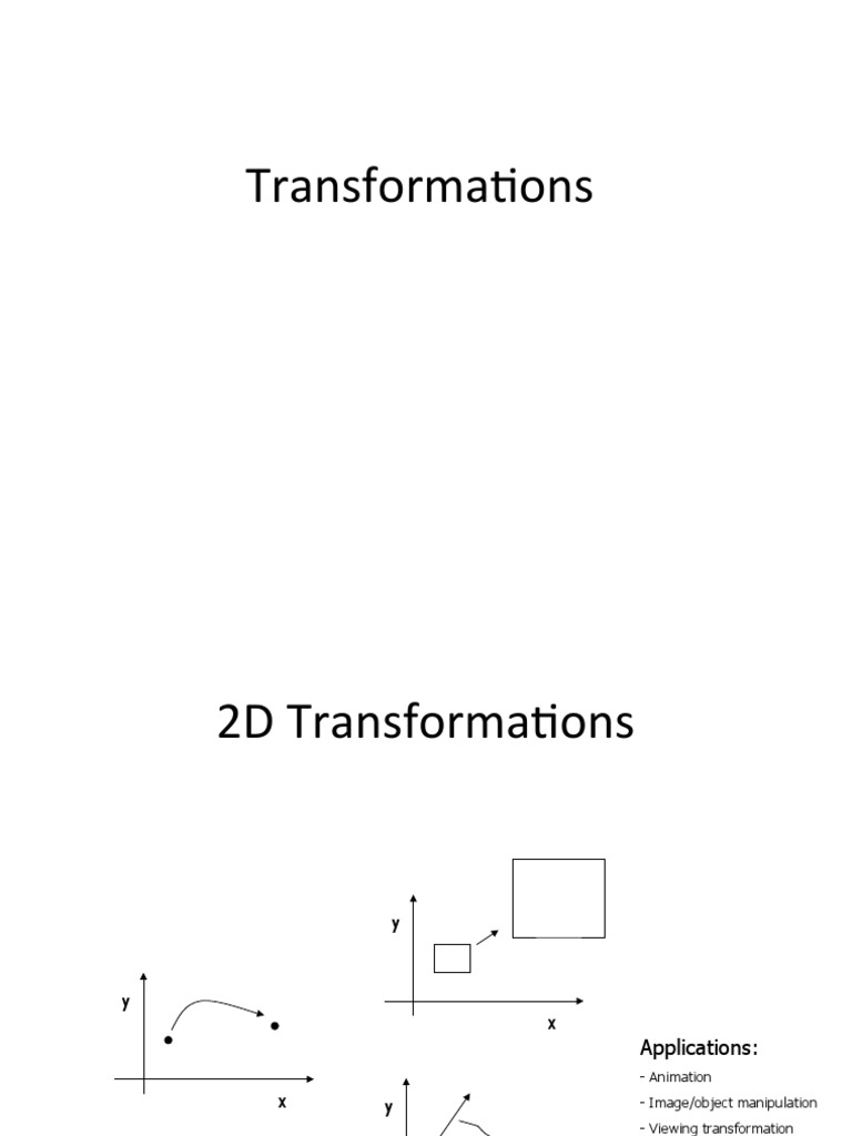 3 Transformations | PDF | 2 D Computer Graphics | Mathematical Relations