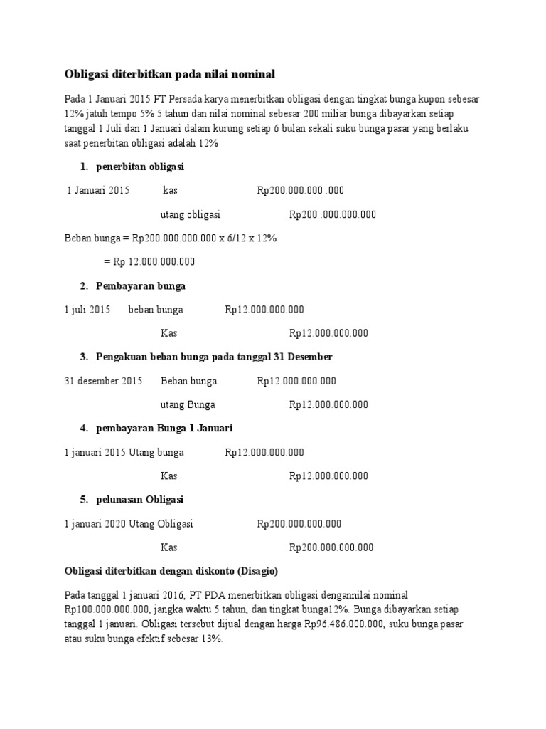 Cotoh Soal Utang Obligasi | PDF