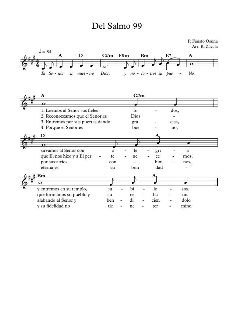 Del Salmo 99 - Versin Final Corregida | PDF