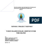 Voice Based Email Service For The Blind: Minor-1 Project Report