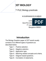 Cet Biology: 1 and 2 PUC Biology Practicals