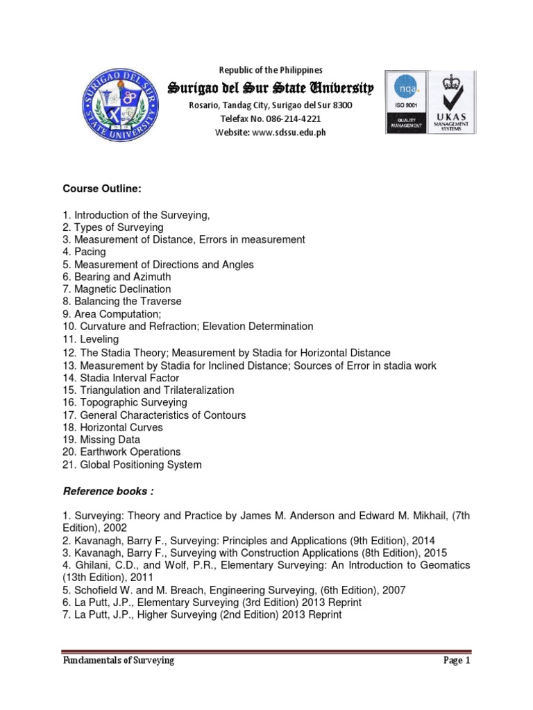 Fundamentals of Surveying Course Portfolio | PDF | Surveying | Turnitin