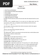 Key Notes: Chapter - 6 Lines and Angles