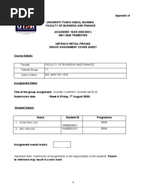  Company Huawei Retail Pricing Assignment