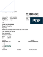 Delivery order cangkang sawit