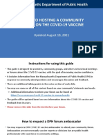 Massachusetts Department of Public Health: Guide To Hosting A Community Forum On The Covid-19 Vaccine