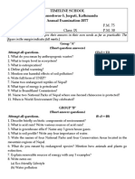 Subject: Env. Science F.M. 75 Time: 2:15 Hrs. Class: IX P.M. 30