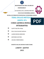 Investigacion Del Enlace Metalico - Quimica Inorganica